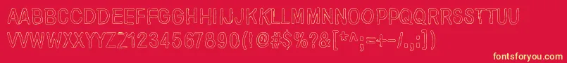 NirepnirunOknalb Font – Yellow Fonts on Red Background