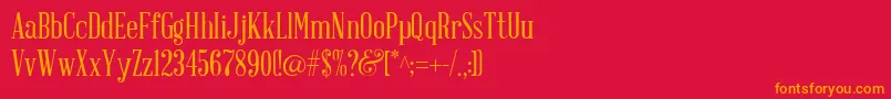 フォントAbrahamLincoln – 赤い背景にオレンジの文字