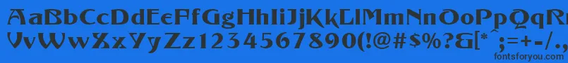 KonradModern-fontti – mustat fontit sinisellä taustalla