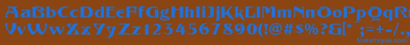 Saiba mais sobre a fonte KonradModern Fonte KonradModern – fontes azuis em um fundo marrom