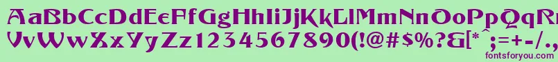 Шрифт KonradModern – фиолетовые шрифты на зелёном фоне