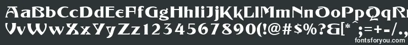 KonradModern-fontti – valkoiset fontit mustalla taustalla