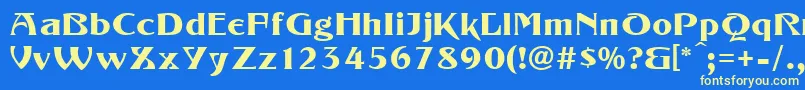 Шрифт KonradModern – жёлтые шрифты на синем фоне