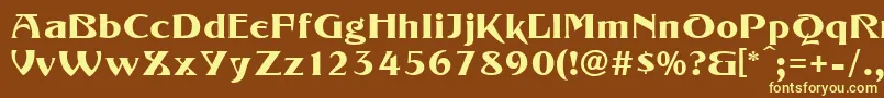 Шрифт KonradModern – жёлтые шрифты на коричневом фоне