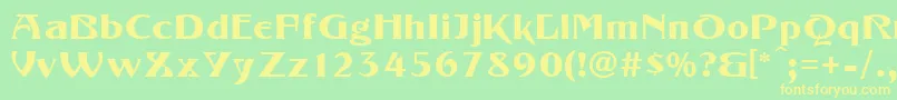 KonradModern Font – Yellow Fonts on Green Background