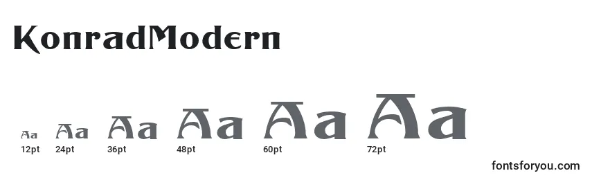 Размеры шрифта KonradModern