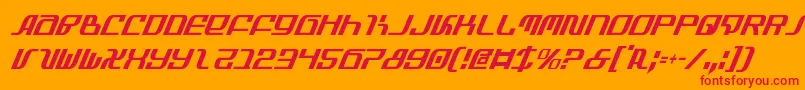 Infinityci-Schriftart – Rote Schriften auf orangefarbenem Hintergrund