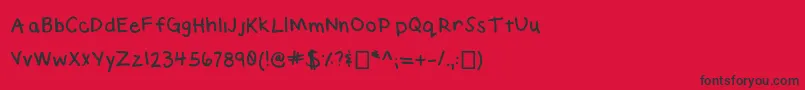 ElizabethHandwriting Font – Black Fonts on Red Background
