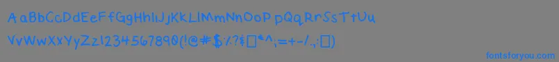 Fonte ElizabethHandwriting – fontes azuis em um fundo cinza