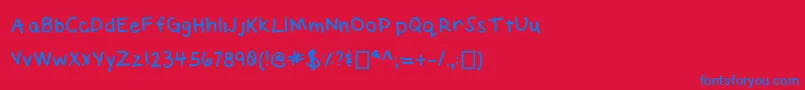 ElizabethHandwriting Font – Blue Fonts on Red Background