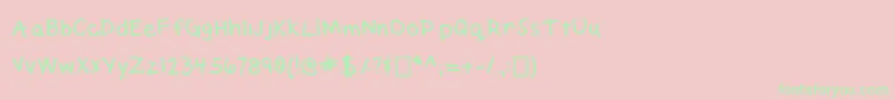 ElizabethHandwriting-fontti – vihreät fontit vaaleanpunaisella taustalla