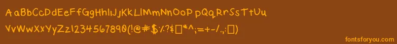 Police ElizabethHandwriting – polices orange sur fond brun