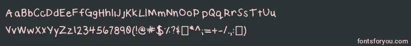 Czcionka ElizabethHandwriting – różowe czcionki na czarnym tle