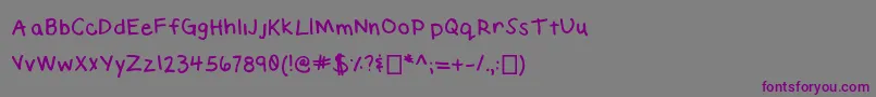Police ElizabethHandwriting – polices violettes sur fond gris