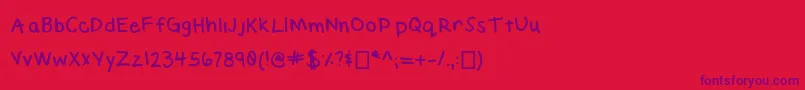 ElizabethHandwriting Font – Purple Fonts on Red Background