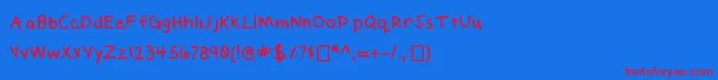 ElizabethHandwriting Font – Red Fonts on Blue Background