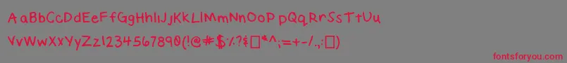 ElizabethHandwriting-fontti – punaiset fontit harmaalla taustalla