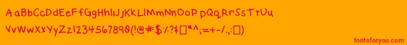 ElizabethHandwriting Font – Red Fonts on Orange Background