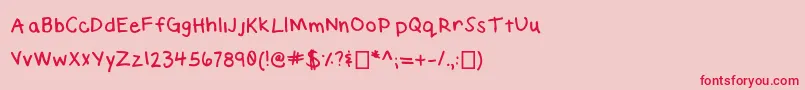 ElizabethHandwriting-fontti – punaiset fontit vaaleanpunaisella taustalla