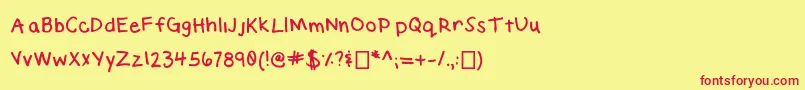 fuente ElizabethHandwriting – Fuentes Rojas Sobre Fondo Amarillo