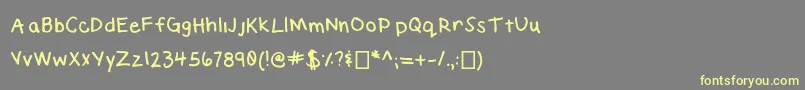 ElizabethHandwriting Font – Yellow Fonts on Gray Background