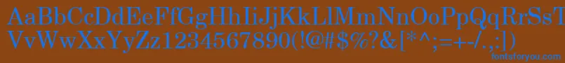 Шрифт NewCenturySchlbkGreekUpright – синие шрифты на коричневом фоне