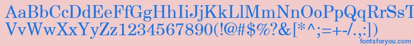 NewCenturySchlbkGreekUpright-fontti – siniset fontit vaaleanpunaisella taustalla