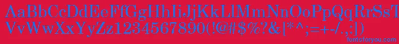 フォントNewCenturySchlbkGreekUpright – 赤い背景に青い文字