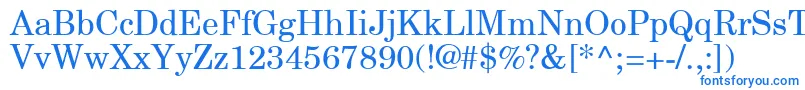 Шрифт NewCenturySchlbkGreekUpright – синие шрифты на белом фоне