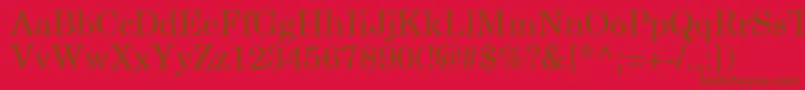 NewCenturySchlbkGreekUpright-fontti – ruskeat fontit punaisella taustalla