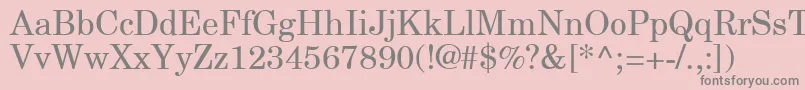 フォントNewCenturySchlbkGreekUpright – ピンクの背景に灰色の文字