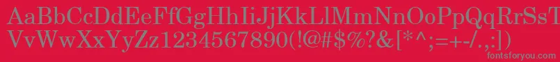 NewCenturySchlbkGreekUpright-fontti – harmaat kirjasimet punaisella taustalla