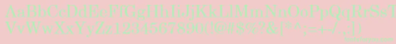 NewCenturySchlbkGreekUpright-fontti – vihreät fontit vaaleanpunaisella taustalla