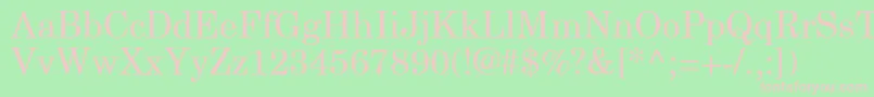 NewCenturySchlbkGreekUpright-fontti – vaaleanpunaiset fontit vihreällä taustalla