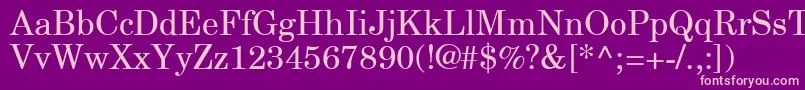 NewCenturySchlbkGreekUpright-fontti – vaaleanpunaiset fontit violetilla taustalla