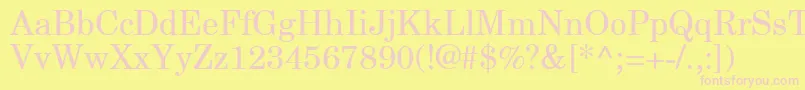 Шрифт NewCenturySchlbkGreekUpright – розовые шрифты на жёлтом фоне