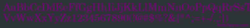 Шрифт NewCenturySchlbkGreekUpright – фиолетовые шрифты на чёрном фоне
