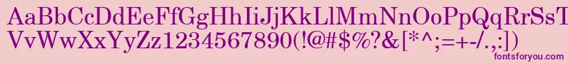 Шрифт NewCenturySchlbkGreekUpright – фиолетовые шрифты на розовом фоне