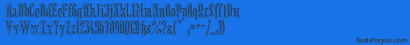 フォントBerlinEmailSerifShadow – 黒い文字の青い背景