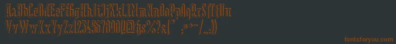 Шрифт BerlinEmailSerifShadow – коричневые шрифты на чёрном фоне