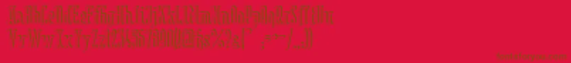 フォントBerlinEmailSerifShadow – 赤い背景に茶色の文字