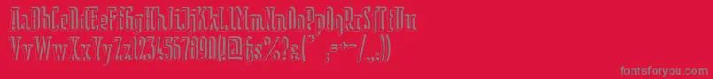 フォントBerlinEmailSerifShadow – 赤い背景に灰色の文字