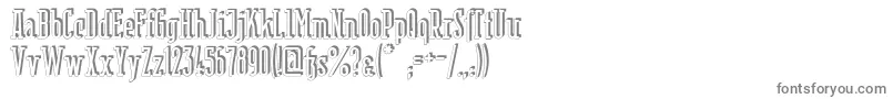 BerlinEmailSerifShadow-fontti – harmaat kirjasimet valkoisella taustalla