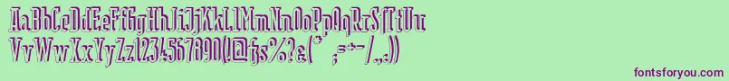 フォントBerlinEmailSerifShadow – 緑の背景に紫のフォント