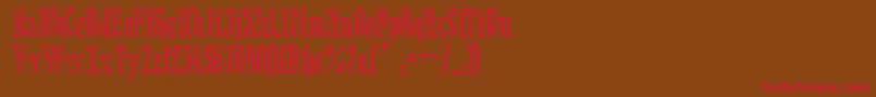 BerlinEmailSerifShadow-fontti – punaiset fontit ruskealla taustalla