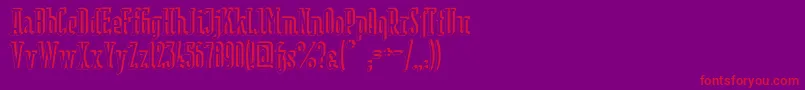フォントBerlinEmailSerifShadow – 紫の背景に赤い文字