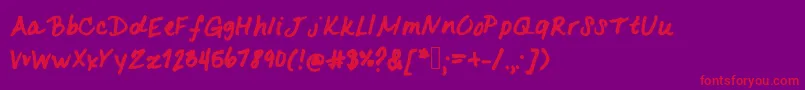 Lovelyk Font – Red Fonts on Purple Background