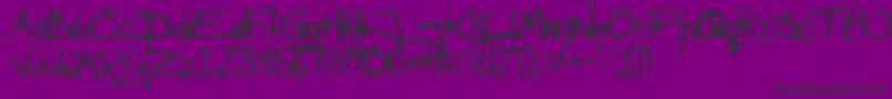 Fonte Angrc – fontes pretas em um fundo violeta