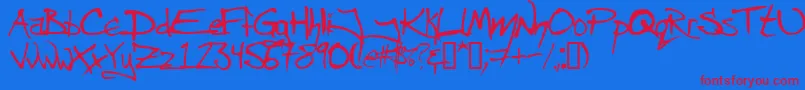 Angrc Font – Red Fonts on Blue Background