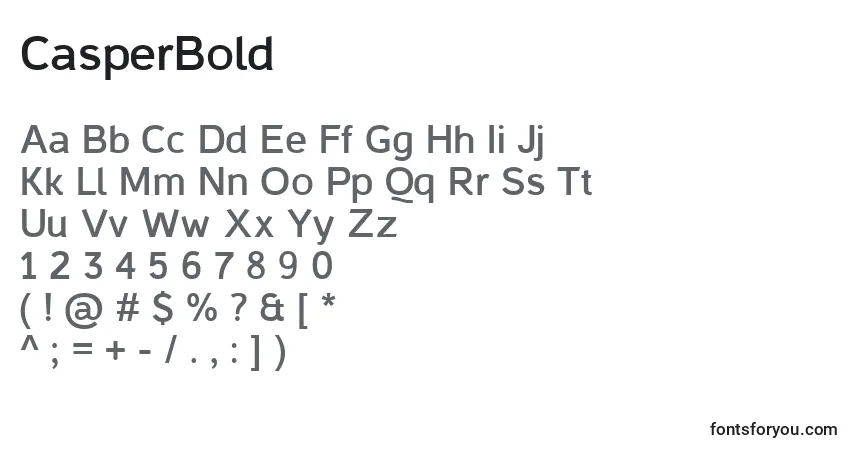 Fuente CasperBold - alfabeto, números, caracteres especiales